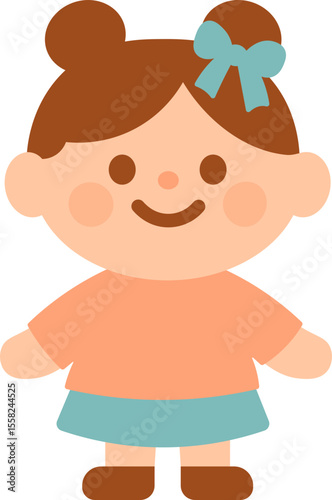 girl in orange t-shirt