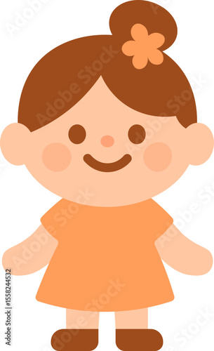 girl in orange dress