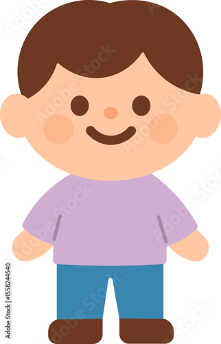 boy in lilac t-shirt