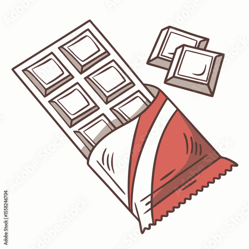 Hand Drawn Chocolate Bar Vector – Sweet Cocoa Snack Illustrations