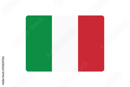 Flag of Italy. Flag icon. Standard colors. Standard sizes. Rectangular flag. Computer illustration. Vector illustration.