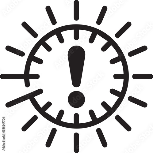 Deadline Alarm Clock with Exclamation Mark Icon - Urgent Time Alert