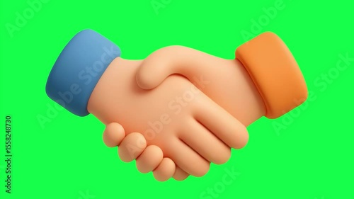 Wallpaper Mural Colorful handshake 3D illustration animation, transparent 4K video, green screen Torontodigital.ca