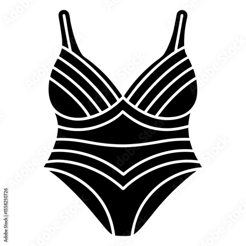 Summer Swimwear Icon | Generative AI Vector & Linocut Silhouette Design