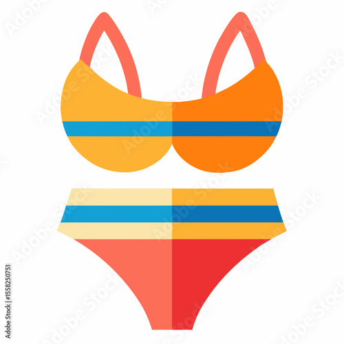 Summer Swimwear Icon | Generative AI Vector & Linocut Silhouette Design