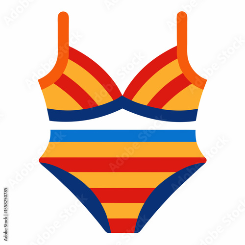 Summer Swimwear Icon | Generative AI Vector & Linocut Silhouette Design