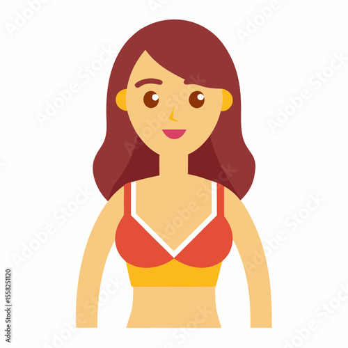 Woman in Bikini Icon Vector – Generative AI & Linocut Silhouette Design