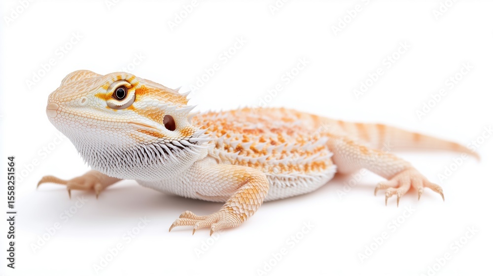 Naklejka premium Bearded dragon - Pogona vitticeps on a white background