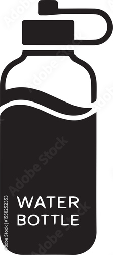 Sports Water Bottle Icon - Hydration or Fitness Symbol