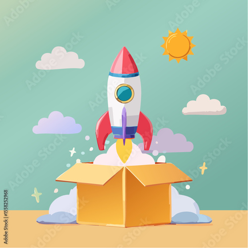 A rocket ship blasting off from a crayon box – imagination takes you anywhere.
