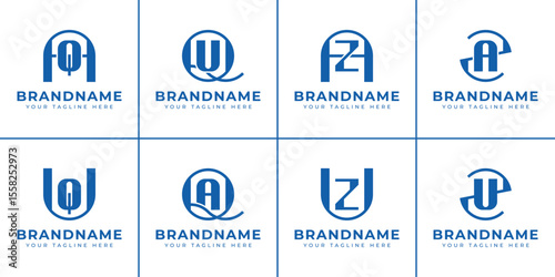 Letters AQ QA AZ ZA UQ QU UZ ZU Logo Monogram