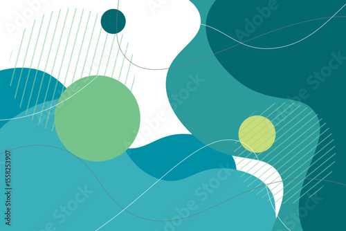 modern wavy blue and green color abstract background for poster. banner, web design, header, cover, billboard, brochure, social media, landing page