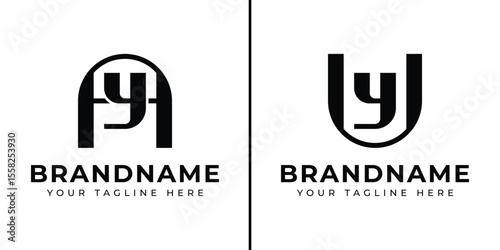 Letters AY UY Logo Monogram, for AY YA UY YU initials