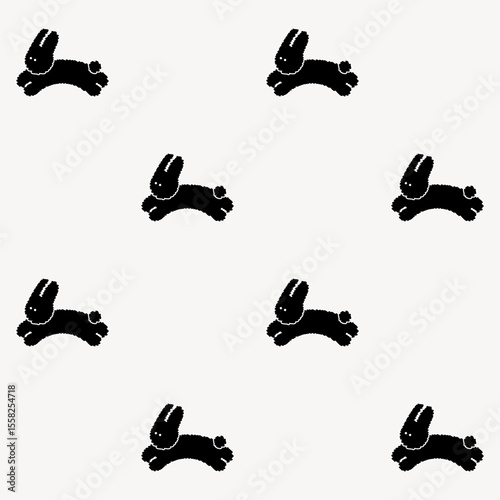 illustration vector black rabbit pattern
