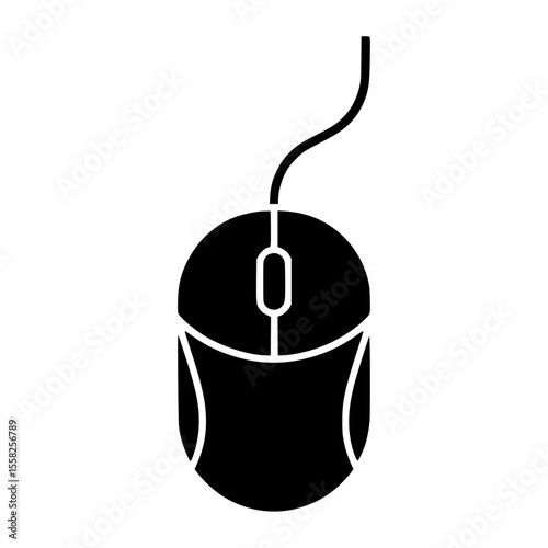 Black silhouette of a computer mouse