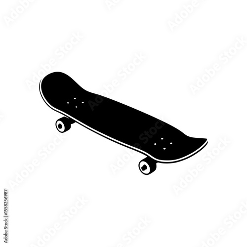 Modern skateboard silhouette illustration
