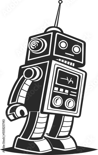 funny cartoon robot