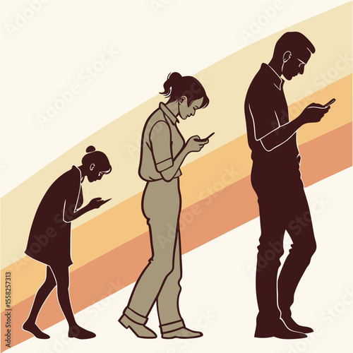 Evolution of human posture and connection from primitive beginnings to modern digital dependence on smartphones