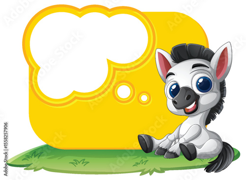 Cute Zebra with Thought Bubble