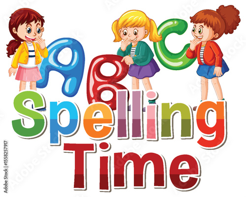 Colorful Alphabet Learning with Children Illustration