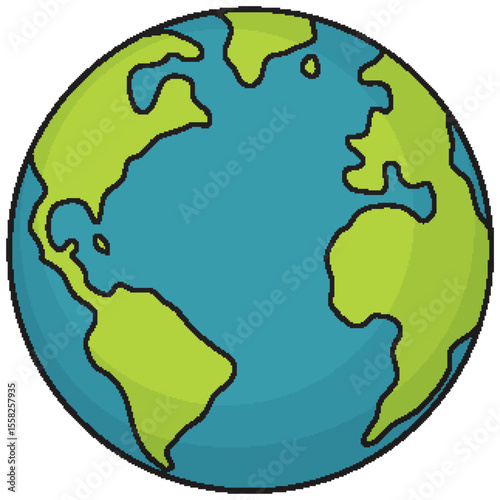 Simplified Earth Vector Illustration with Bold Colors