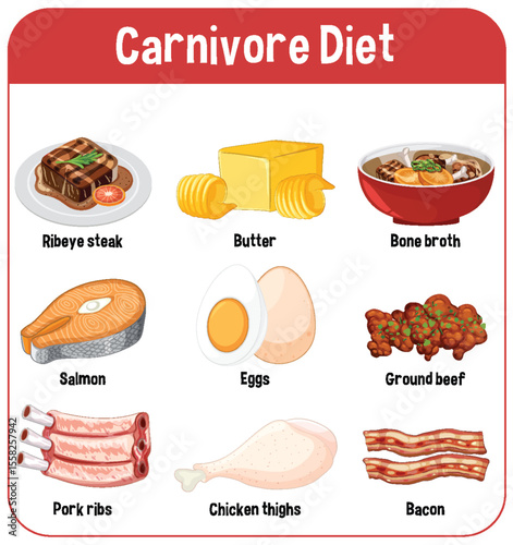Carnivore Diet Food Illustration Guide