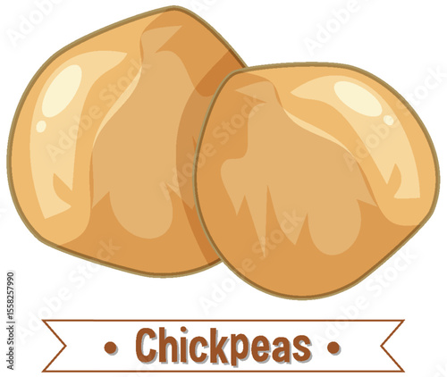 Vector Illustration of Two Chickpeas