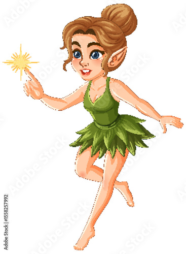 Charming Fairy with Sparkling Magic Wand