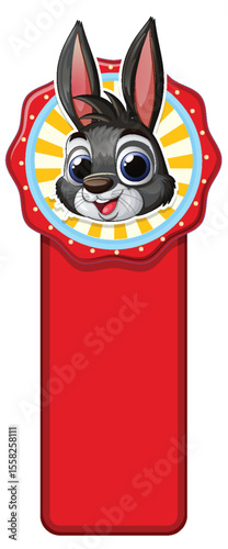 Cheerful Bunny Bookmark Design