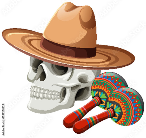 Mexican Cultural Symbols Illustration