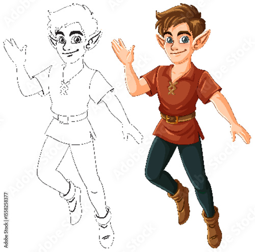 Charming Elf Character in Vector Illustration