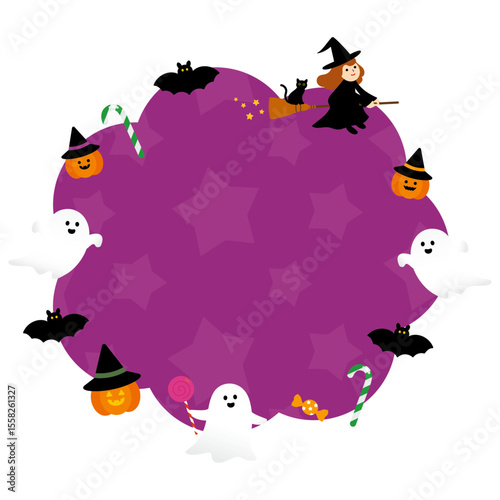 ハロウィンのかわいいフレームイラスト