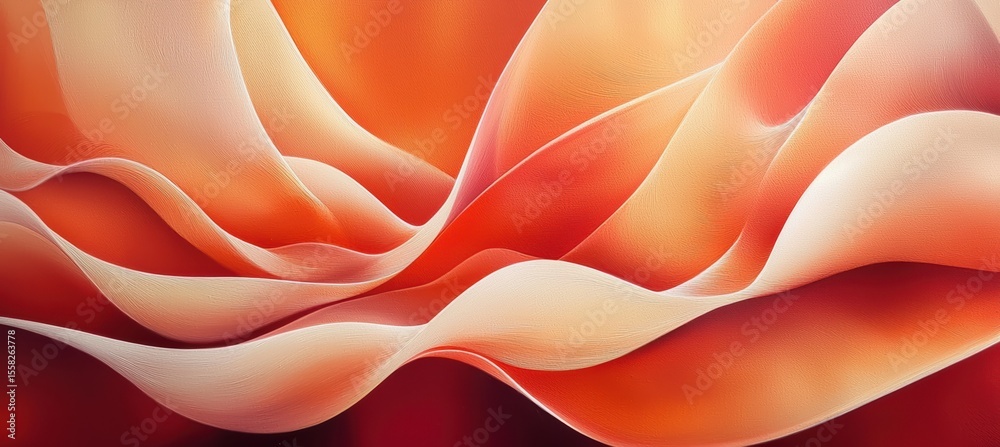 Fototapeta premium Abstract digital painting of flowing waves in vibrant autumn hues
