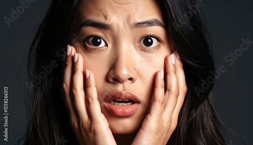 Close-up of a woman expressing shock
