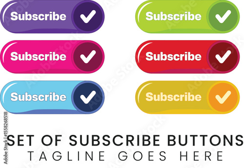 Colorful Subscribe Buttons Web Design Elements for Websites  Apps