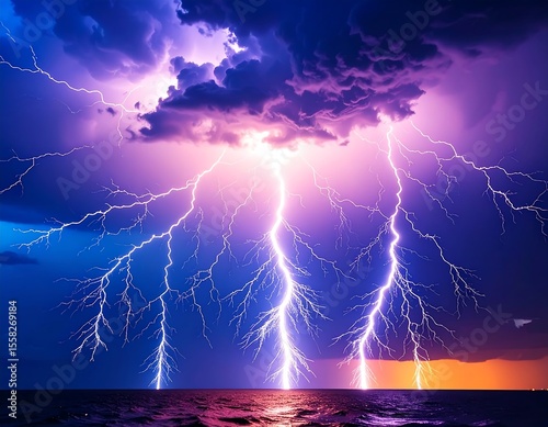 Dramatic storm over ocean