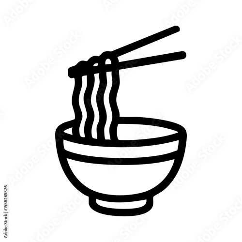 ラーメン　線画　手書き