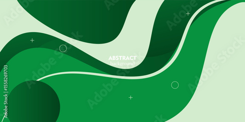 Abstract green wavy curved background. Simple and colorful natural patterned background design. EPS10 vector.