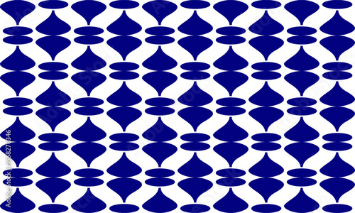 Vintage retro color seamless pattern with circles dot blue  round vertical column strip on white background seamless repeat pattern, design for patter