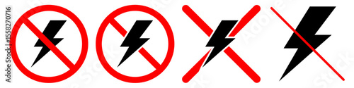No electric power sign vector, a clear symbol for power outage, electricity cut-off, or no power access. Ideal for warning signs, maintenance alerts, and safety warnings in electrical zones.