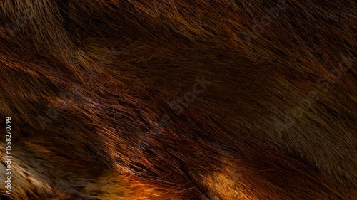 Red brown fur animation background. 4K video.