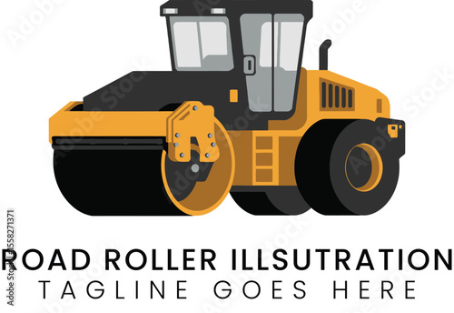 Road Roller Illustration Heavy Equipment Graphic