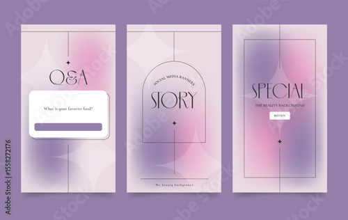 Social media template, banner, colorful, modern and abstract style