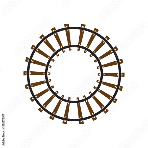 railroad tracks logo vector icon symbol illustration design template