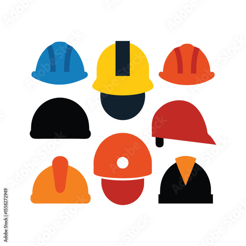Construction Helmet Set with Safety and Building Gear Styles