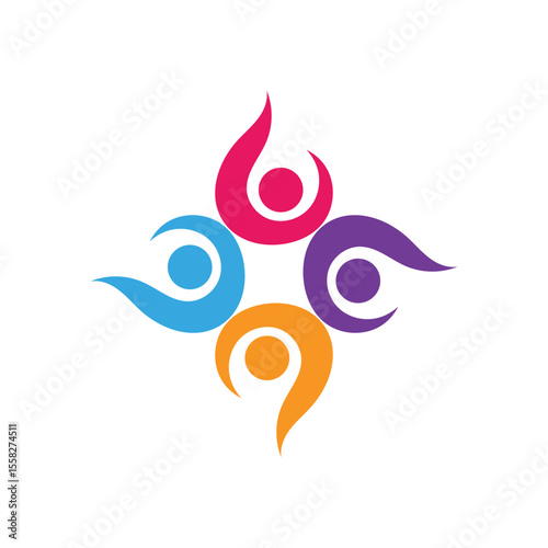 Colorful community group team People Logo Design