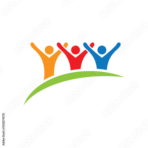 Colorful community group team People Logo Design