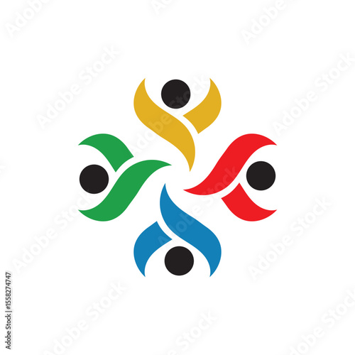 Colorful community group team People Logo Design