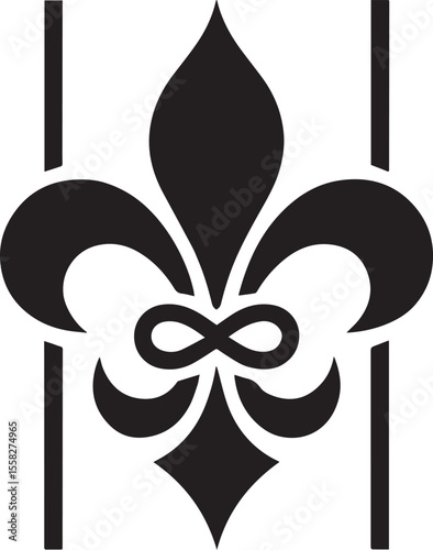 Black fleur de lis symbol bold vector art