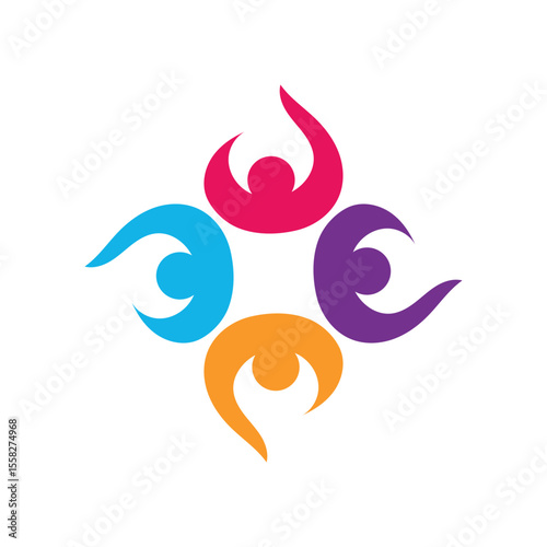 Colorful community group team People Logo Design